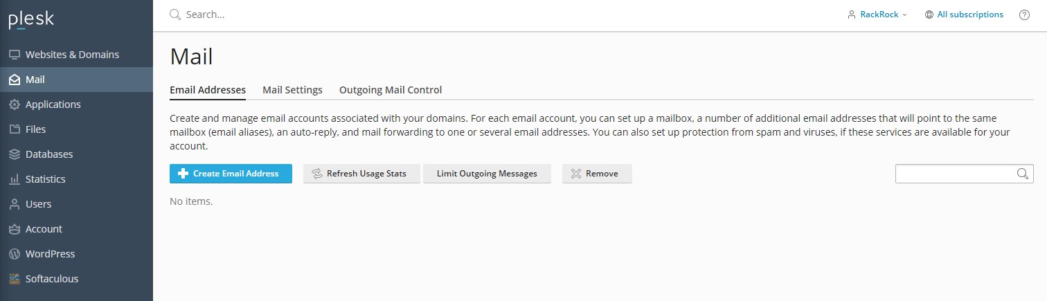 Mail PLESK